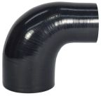 Silicone Reducing Elbow 90 Degree 3.5" to 2.5" Gloss Black