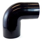 Silicone 90 Degree Reducing Elbow 4" to 3.5" ID Gloss Black