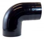 Silicone 90 Degree Reducing Elbow 4" to 3.75" ID Gloss Black